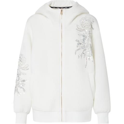LIU JO giacca oversize con ricamo gioiello - bianco