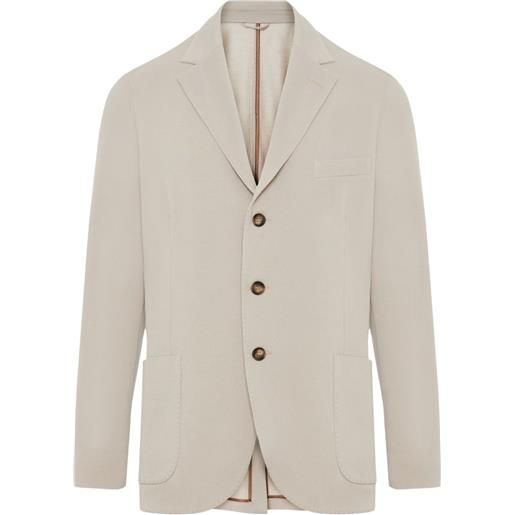 Enrico Mandelli blazer monopetto con revers classici - toni neutri