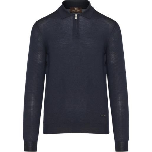 Enrico Mandelli half-zip polo sweater - blu