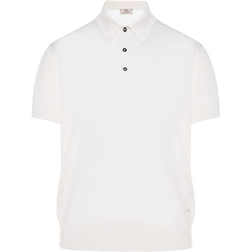 Enrico Mandelli polo con placca logo - bianco