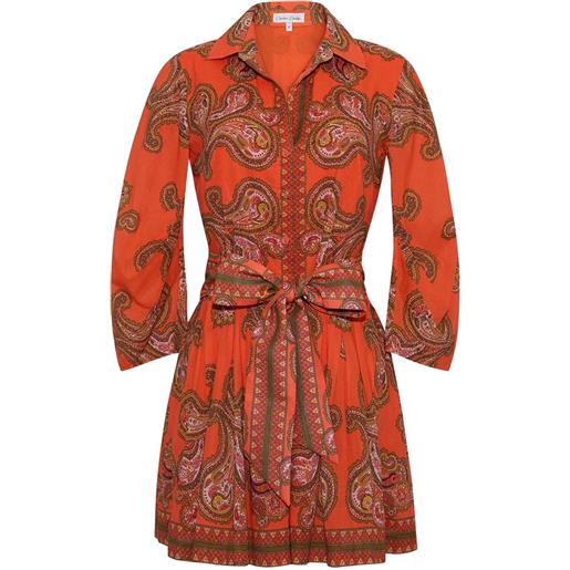 Cara Cara abito corto randi con stampa paisley - arancione