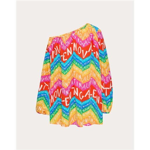 VALENTINO abito corto in crepe de chine valentino chevron24