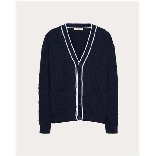 VALENTINO cardigan in cotone con motivo toile iconographe
