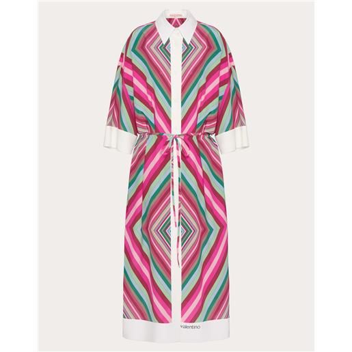 VALENTINO abito midi in crepe de chine valentino rhombus 75 foulard