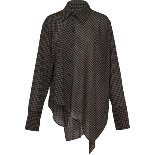 Yohji Yamamoto camicia a quadri - marrone