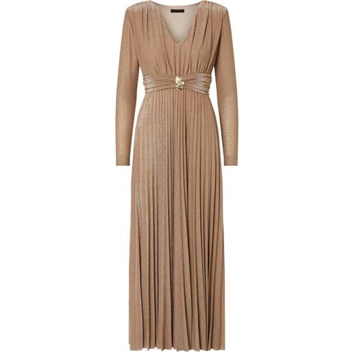 LIU JO abito lungo in lurex - marrone