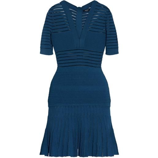 Balmain abito corto con scollo a v - blu
