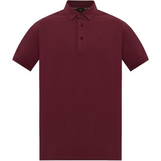 ETRO embroidered-logo polo shirt - rosso