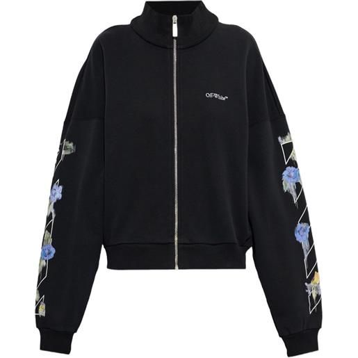 Off-White t-shirt arrows con stampa a fiori - nero