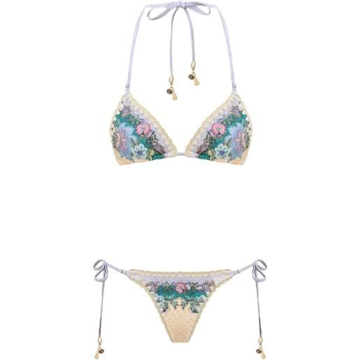 ZIMMERMANN bikini indra a fiori - bianco