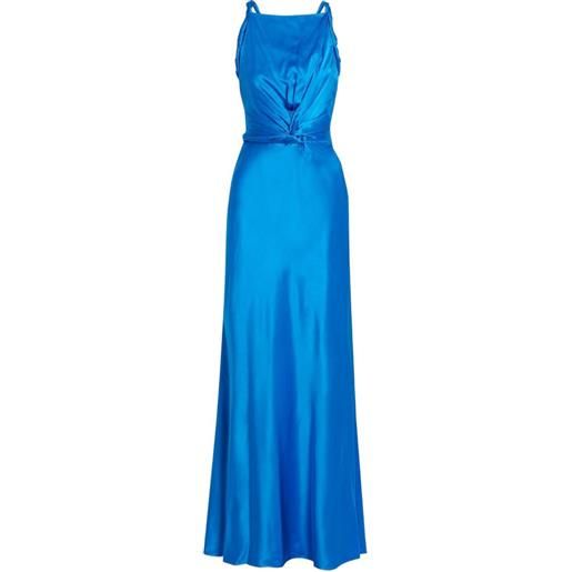 Roksanda likai twisted satin maxi dress - blu