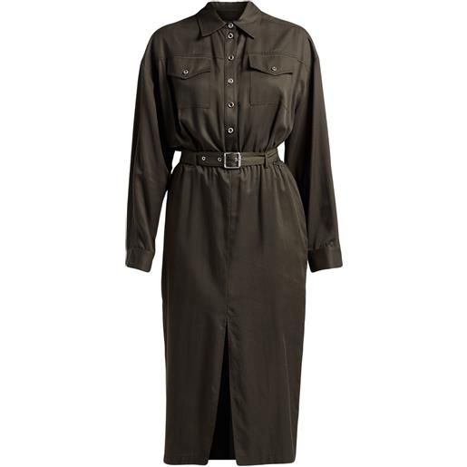 PINKO - vestito chemisier - verde militare