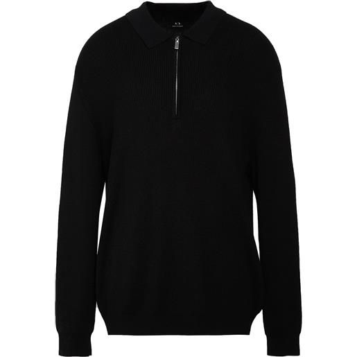 ARMANI EXCHANGE - maglia con zip - nero