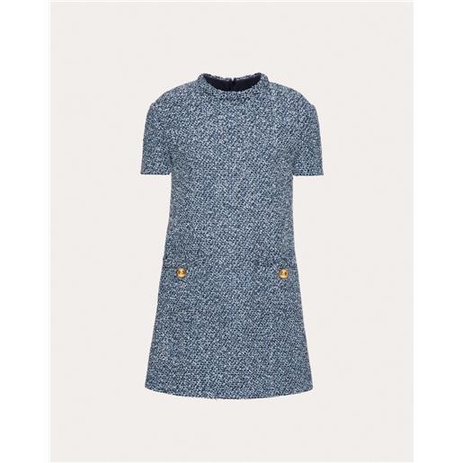 VALENTINO abito corto in denim textured tweed