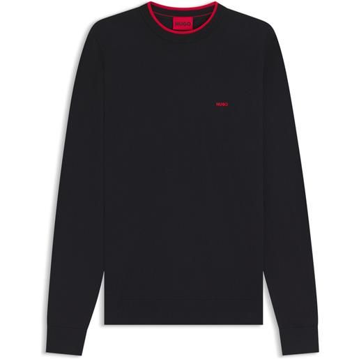 HUGO maglione regular fit in misto cotone, blu scuro