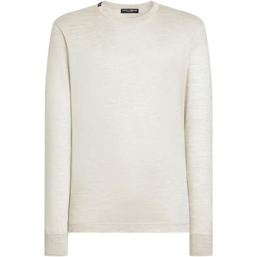Dolce & Gabbana t-shirt in seta - toni neutri