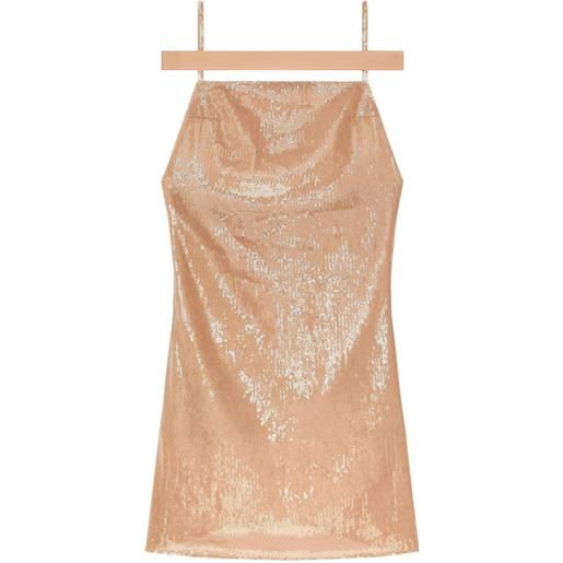 Courrèges abito corto a portafoglio con paillettes - toni neutri