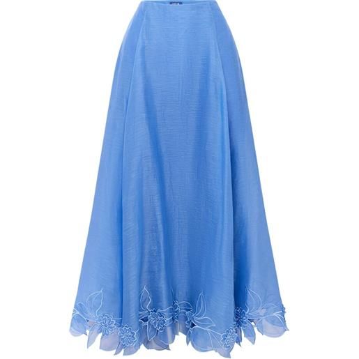 Leo Lin gonna midi leila con applicazione - blu