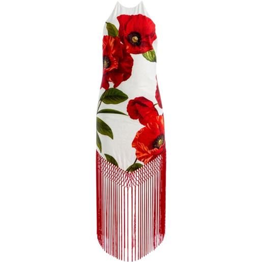alice + olivia abito midi mallory con scollo all'americana - bianco