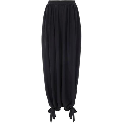 Chloé pantaloni plissettati in crêpe de chine - nero
