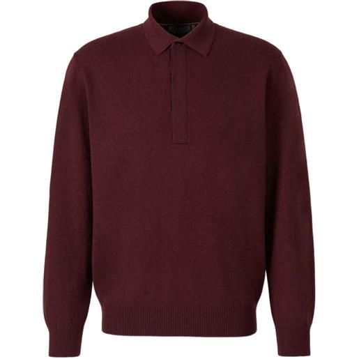Canali long-sleeve polo sweater - rosso