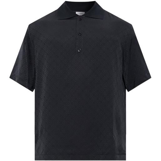 Casablanca polo con monogramma jacquard - blu