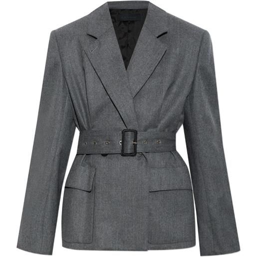 Lanvin giacca doppiopetto con cintura - grigio