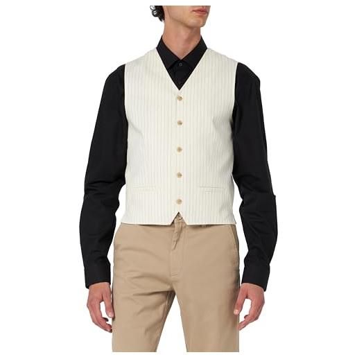 JACK & JONES jprriviera linen waistcoat gilet per abito, cloud dancer/strisce: slim fit, 58 uomo