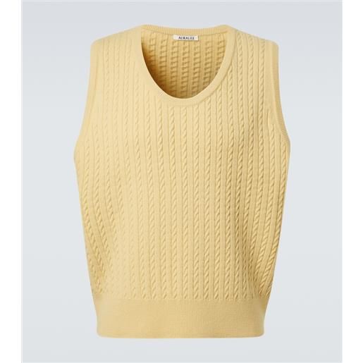 Auralee gilet in lana a trecce