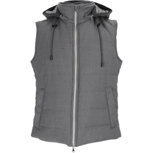 L.B.M. 1911 quilted hooded gilet - grigio