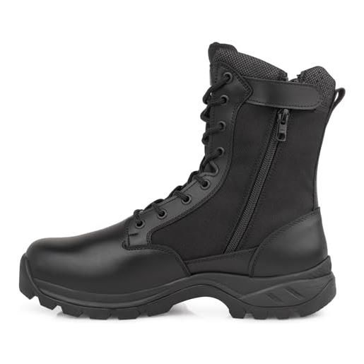 LUDEY stivali militari cerniera uomo stivali tattici stivali combattimento stivali escursionismo anfibi militari uomo scarpe da trekking ids 928-nero 47 eu
