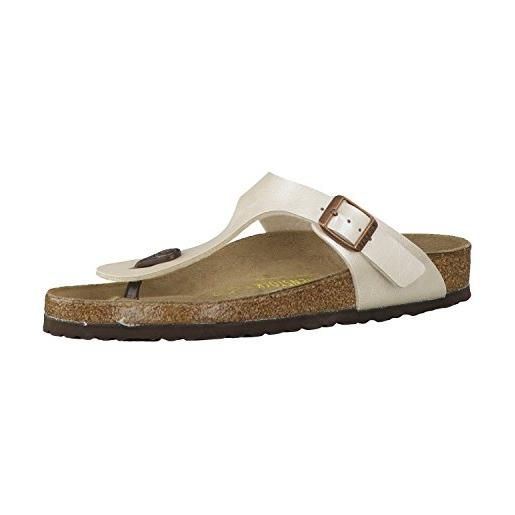 Birkenstock 943871 gizeh pearl white, birko flor graceful infradito donna, white eu 35