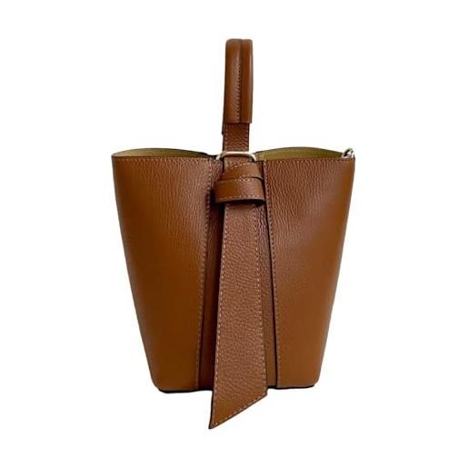 Superflybags donna borsa secchiello a mano in vera pelle modello bryanna 20x16x14 made in italy