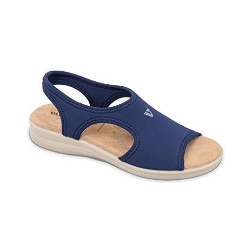 Valleverde 25322, sandalo donna in tessuto elastico (40 eu, blu)