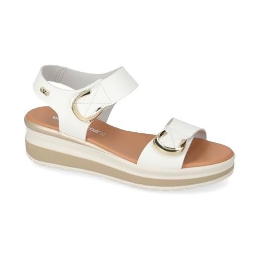 Valleverde sandali donna vgl200af in pelle bianco scarpe casual comode, leggere e flessibili, ideali per primavera estate. Eu 36
