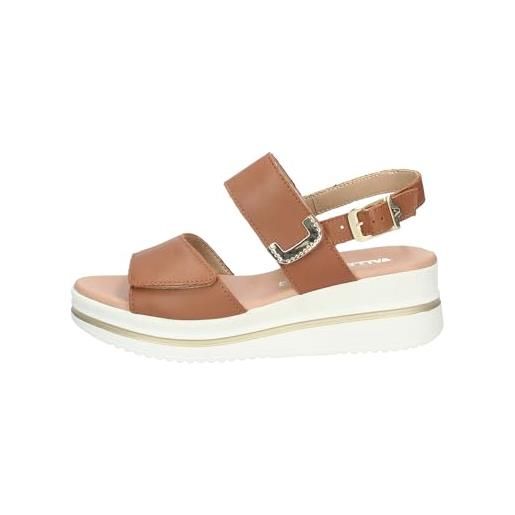 Valleverde sandalo donna vg2102 in pelle cuoio modello casual. Una calzatura comoda adatta per tutte le occasioni. Primavera estate. Eu 39
