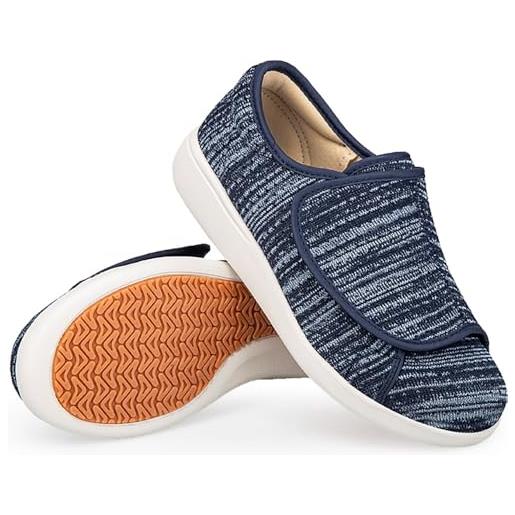 Kinengxi scarpe diabetiche donna uomo extra larghe traspirante antiscivolo comode scarpe da riabilitazione ortopediche edema passeggio pantofole anziani piedi gonfi pantofole