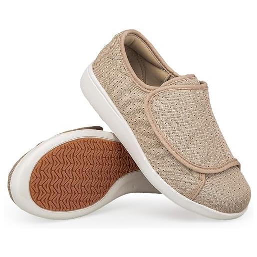Kinengxi scarpe diabetiche donna uomo extra larghe traspirante antiscivolo comode scarpe da riabilitazione ortopediche edema passeggio pantofole anziani piedi gonfi pantofole