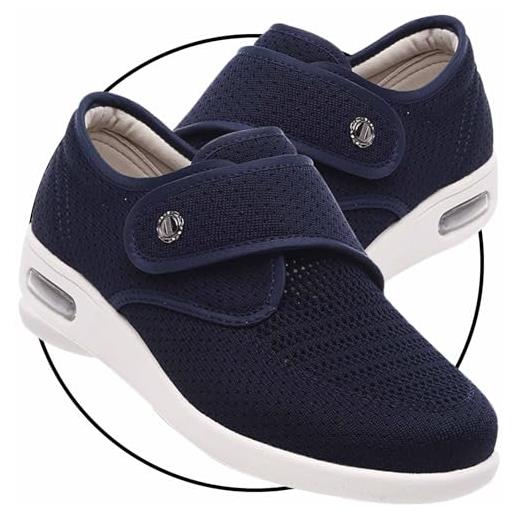 POFH scarpe ortopediche donna con strappo pantofole donna scarpe donna strappo scarpe per anziani donna scarpe piedi gonfi donna scarpe estive(color: blue, size: 39 eu)