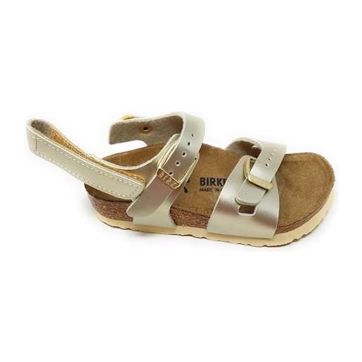 Birkenstock rio1029540 sandalo oro (electric metallic gold), fibbia e strappo, sughero pelle (oro (electric metallic gold), sistema taglie calzature eu, adolescente, numero, stretta, 33)