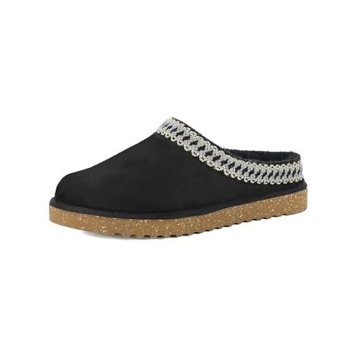 inblu pantofole donna con ecopelliccia e bordo cucito, calde e comode, tomaia tessuto, suola sintetica