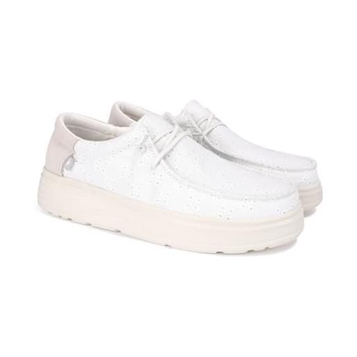 Pitas | lotto | mocassini da donna per l'estate | scarpe da barca estive | sportive uomo | sneakers casual | scarpa da vela | calzatura senza lacci | scarpe walkinpitas | bianco 37