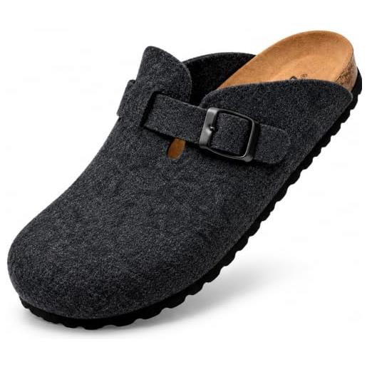 GONKOS®, pantofole in feltro di lana, soletta anatomica in sughero naturale e pelle scamosciata, zoccoli di feltro, pantofole uomo donna, sabot uomo donna, confortevoli e calde di qualità, made in spain