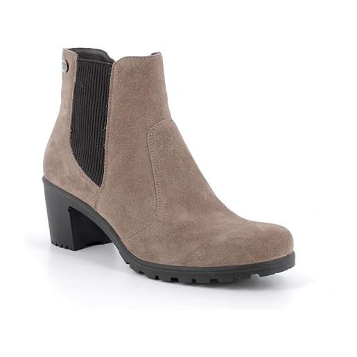 Enval soft stivaletti con tacco in pelle da donna fango