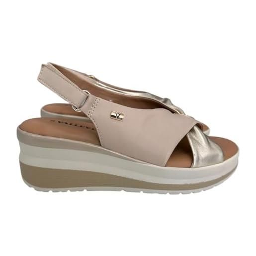 Valleverde sandali donna vgi320w in pelle sand scarpe casual comode, leggere e flessibili, ideali per primavera estate. Eu 38