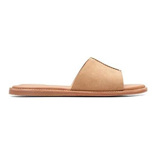 Clarks karsea mule, sandalo scorrevole donna, light tan suede, 39 eu