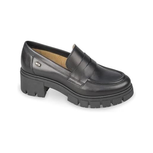 Valleverde mocassini donna 47660 in pelle nero modello casual. Una calzatura comoda adatta per tutte le occasioni. Autunno inverno. Eu 39