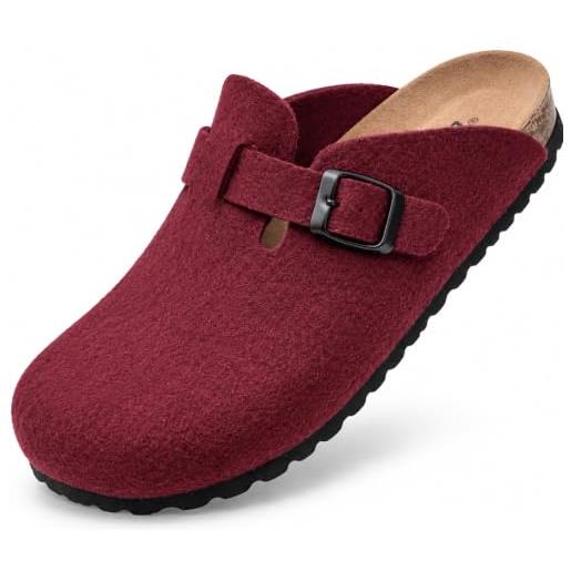 GONKOS®, pantofole in feltro di lana, soletta anatomica in sughero naturale e pelle scamosciata, zoccoli di feltro, pantofole uomo donna, sabot uomo donna, confortevoli e calde di qualità, made in spain