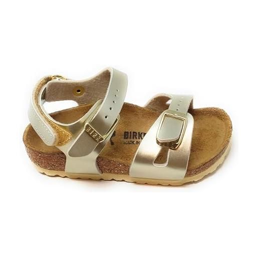 Birkenstock rio sandali, oro metallizzato, cinturini regolabili, suola in sughero, modello 1029540 per ragazze (oro, sistema taglie calzature eu, bambino piccolo (2-5 anni), numero, stretta, 26)