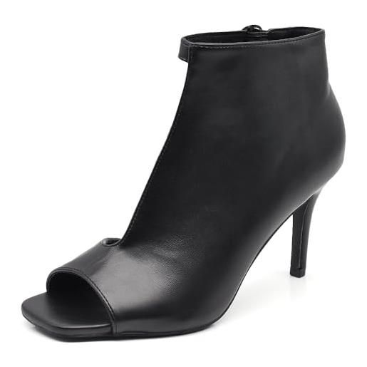IF stivaletti scarpe da donna sandali a tronchetti spuntati da sera cerimonia matrimonio tacco a spillo ly7901 nero n. 39